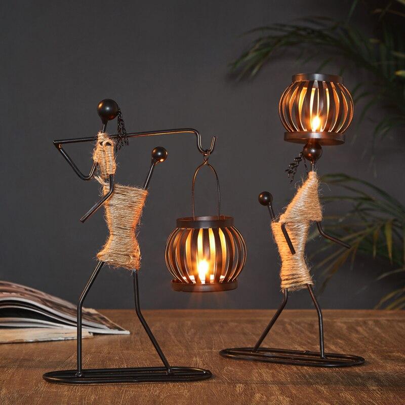 Rustic Lantern Figures Candle Holders - Stylish Ambient Lighting