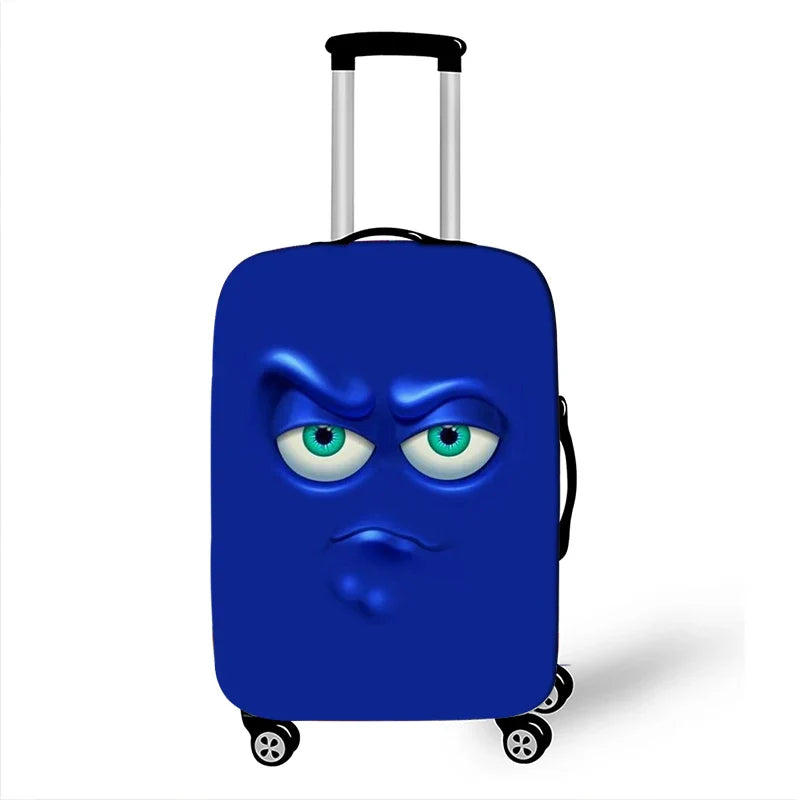 Funny Expression Luggage Cover – Protective Travel Cover for Suitcases from 18-32 Inches
