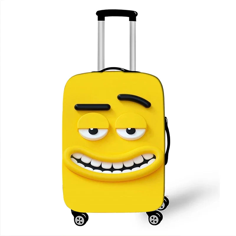 Funny Expression Luggage Cover – Protective Travel Cover for Suitcases from 18-32 Inches