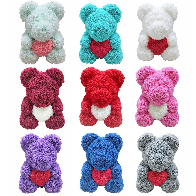 VivaBloom Romantic Rose Bear | Elegant handmade everlasting rose bear for love-filled moments