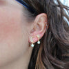 Golden Moon and Star Earrings with Opal – Aurora