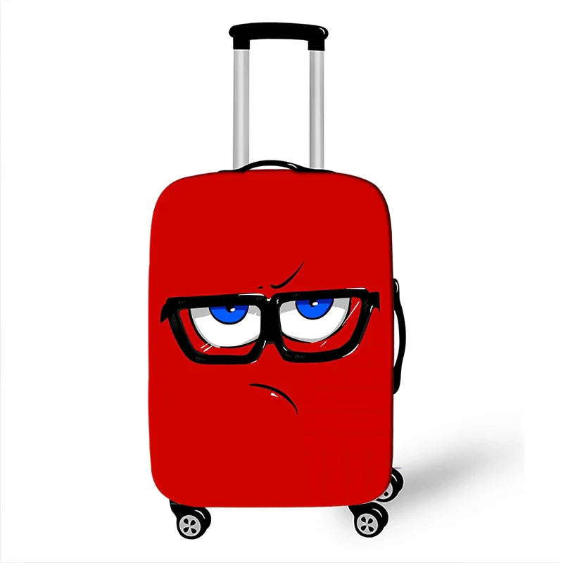 Funny Expression Luggage Cover – Protective Travel Cover for Suitcases from 18-32 Inches