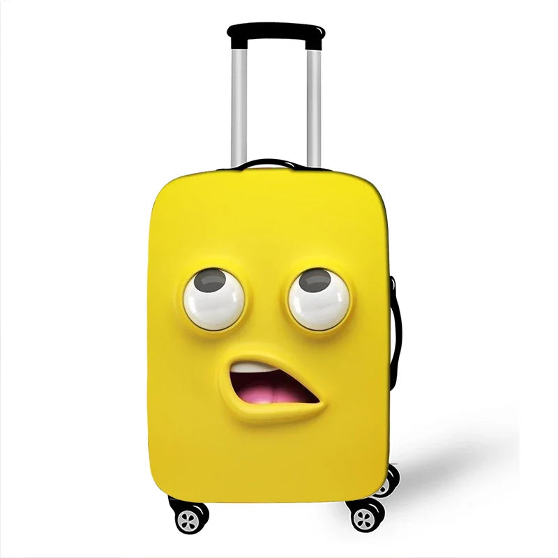 Funny Expression Luggage Cover – Protective Travel Cover for Suitcases from 18-32 Inches