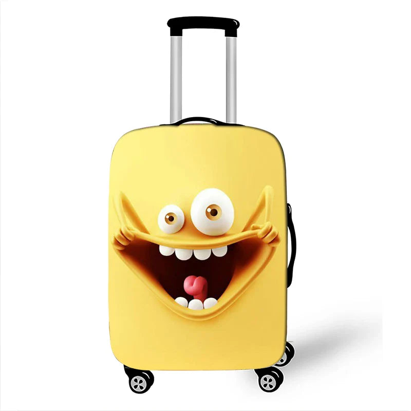 Funny Expression Luggage Cover – Protective Travel Cover for Suitcases from 18-32 Inches