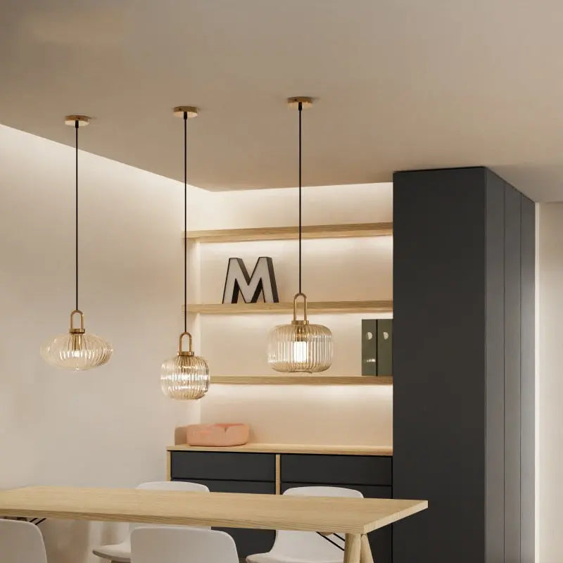 VeraGlow Japanese Pendant Light | Chic Nordic glass hanging lamp for warm and ambient lighting