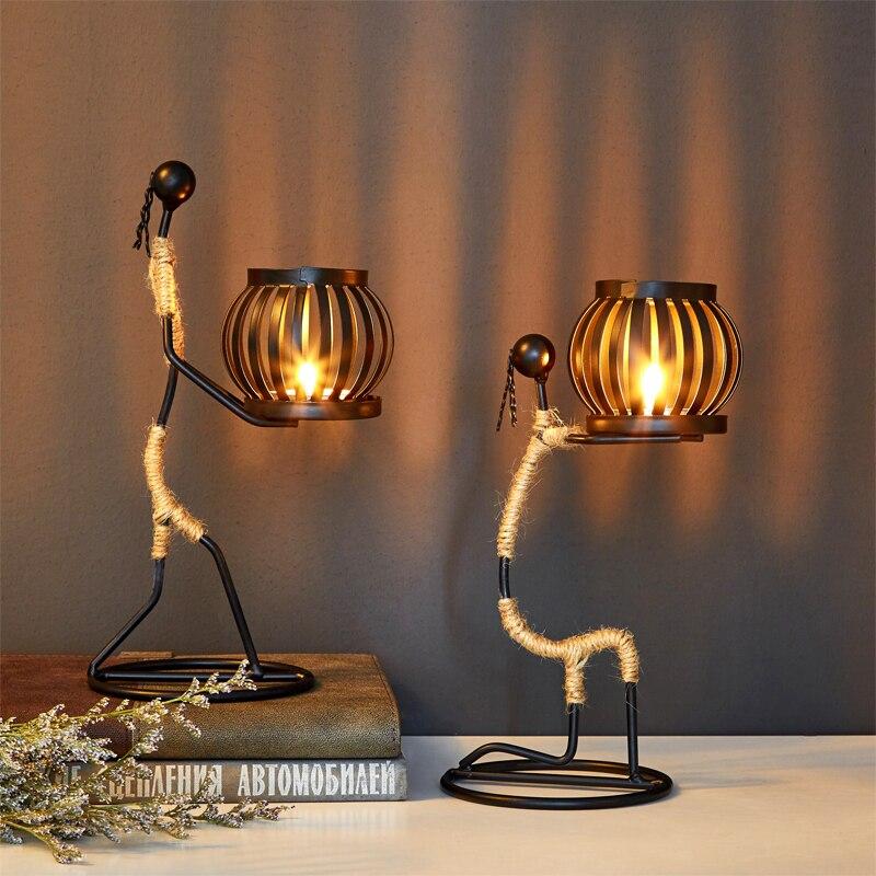 Rustic Lantern Figures Candle Holders - Stylish Ambient Lighting