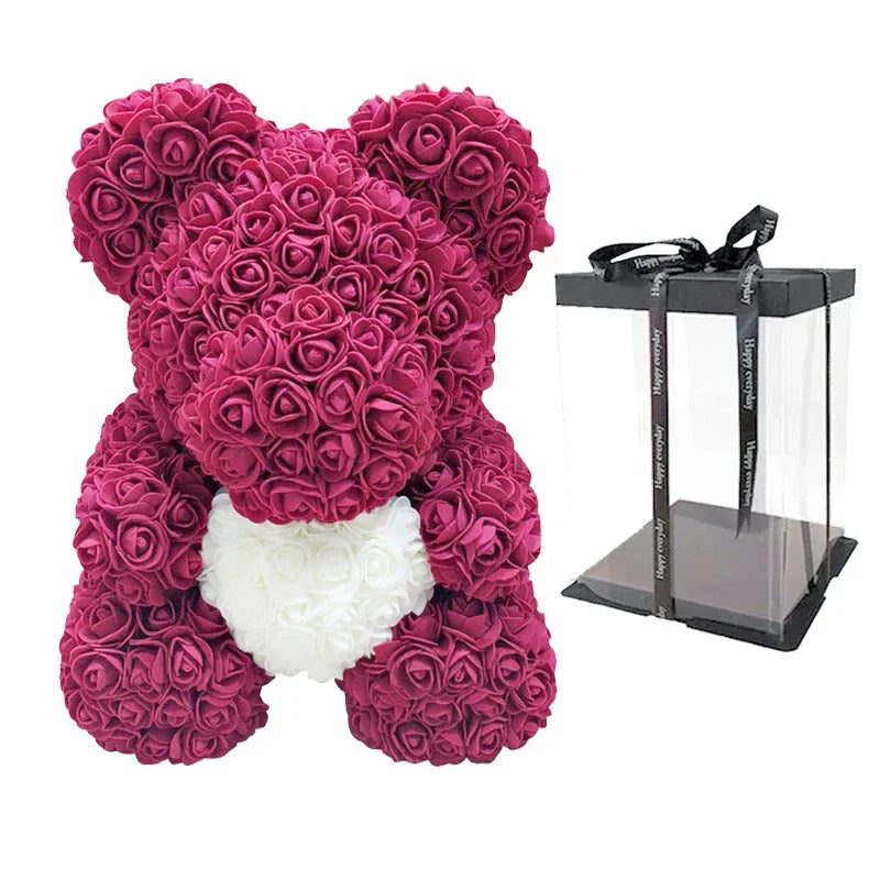 VivaBloom Romantic Rose Bear | Elegant handmade everlasting rose bear for love-filled moments