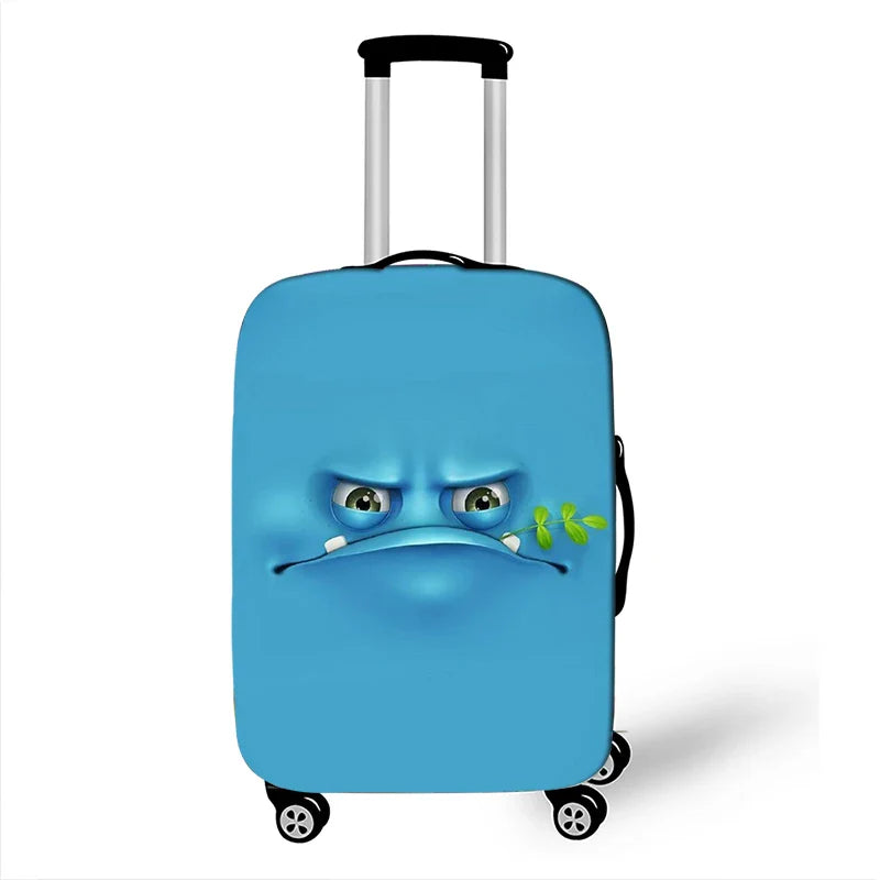 Funny Expression Luggage Cover – Protective Travel Cover for Suitcases from 18-32 Inches