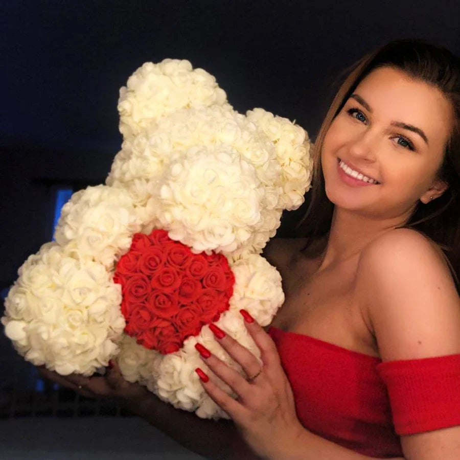VivaBloom Romantic Rose Bear | Elegant handmade everlasting rose bear for love-filled moments