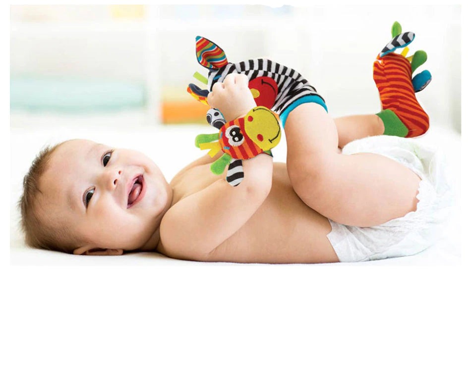 Sensory Rattle Set for Babies with Hand and Foot Play – WobbleFun (Buy 1, Get 1 Free)