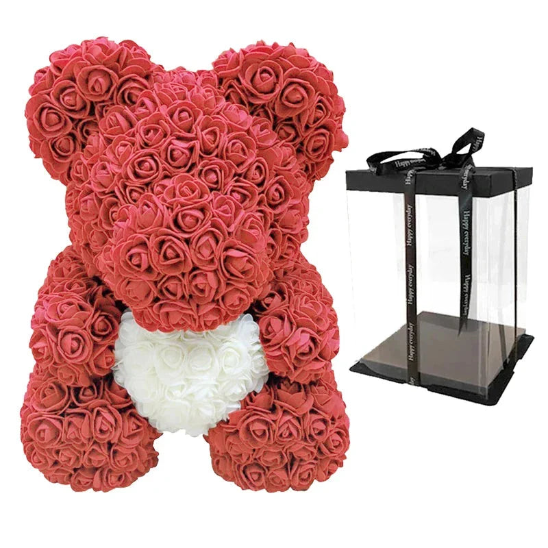 VivaBloom Romantic Rose Bear | Elegant handmade everlasting rose bear for love-filled moments