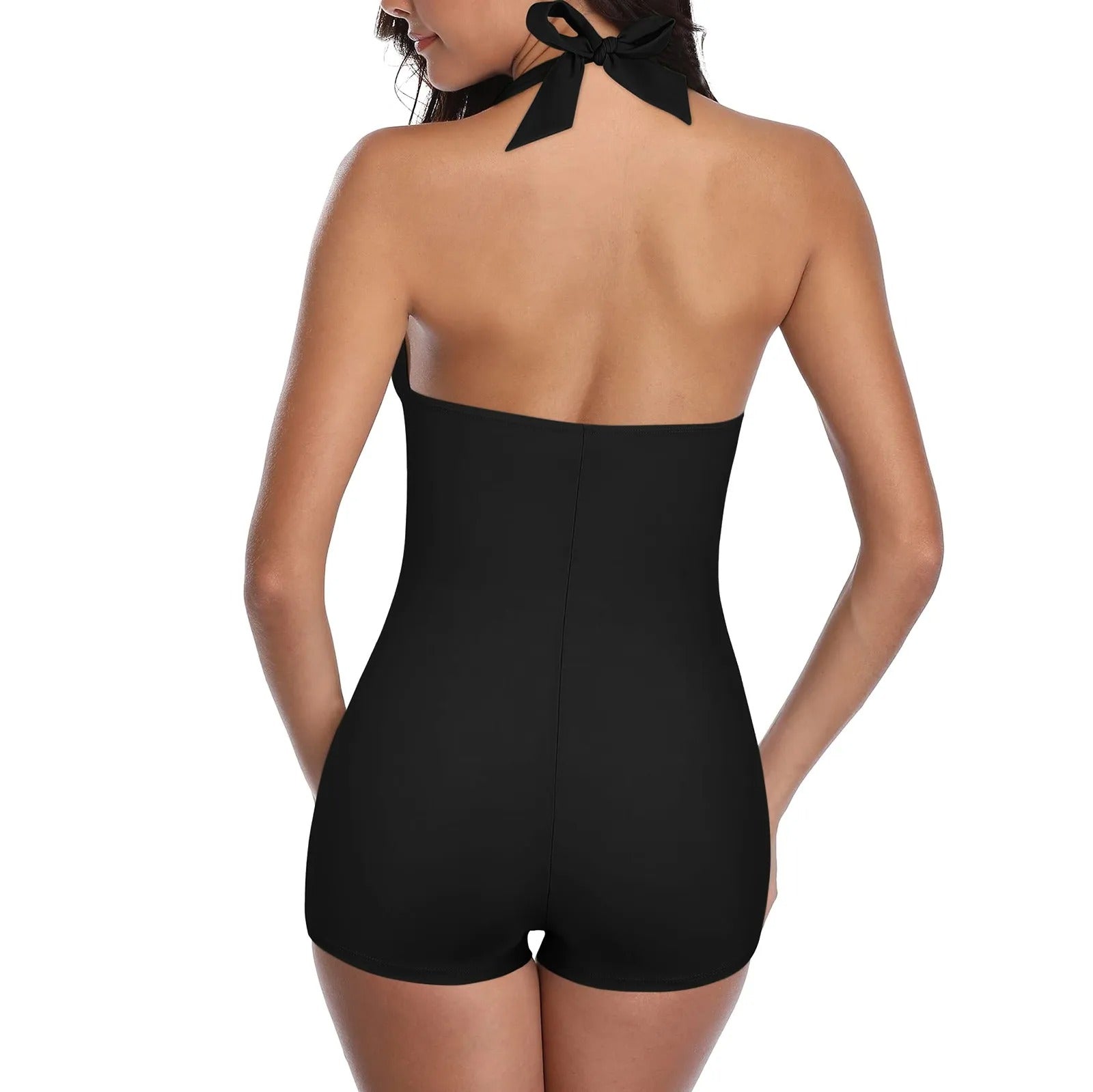 Halter Swimsuit with Shorts – Stylish, Comfortable & Figure-Flattering