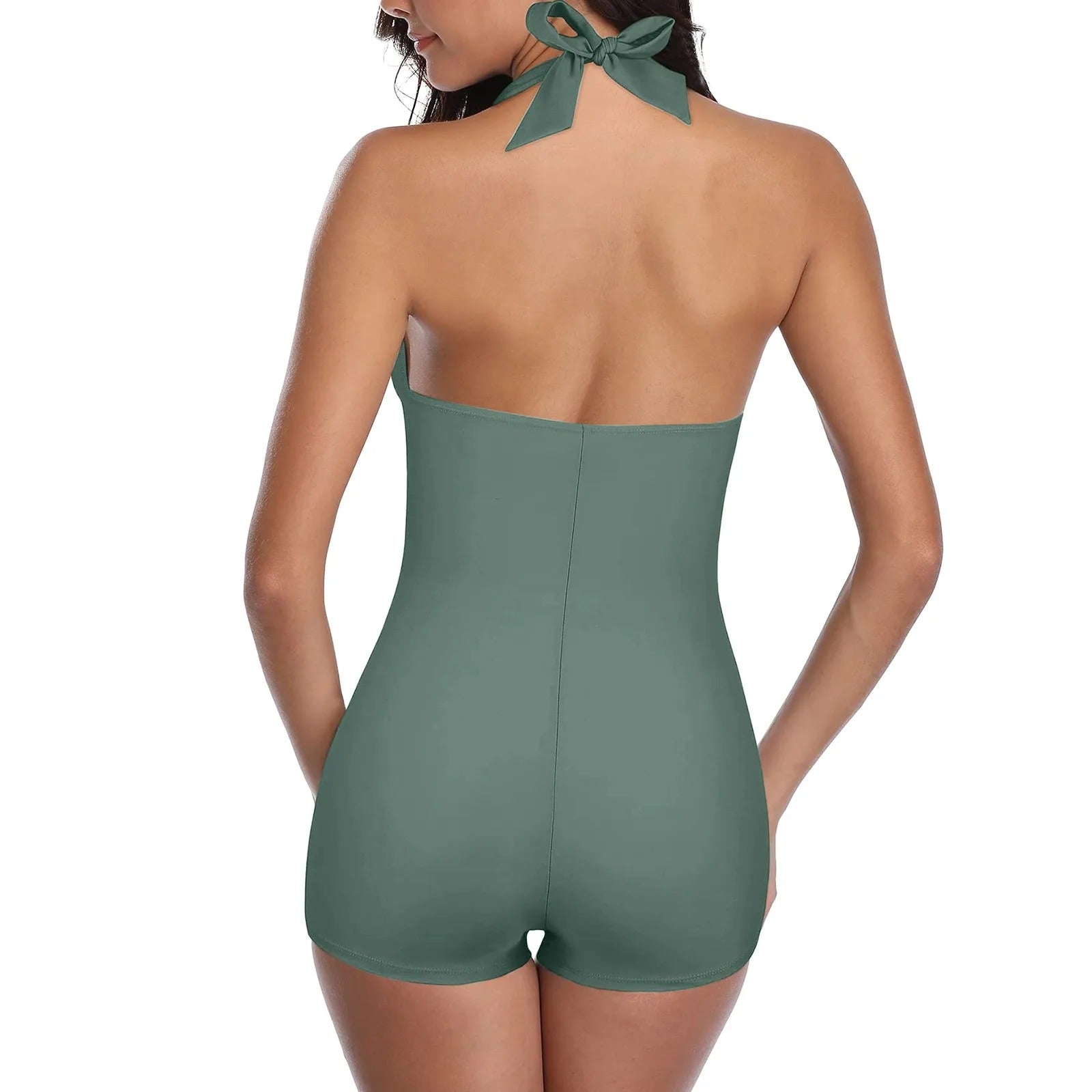 Halter Swimsuit with Shorts – Stylish, Comfortable & Figure-Flattering