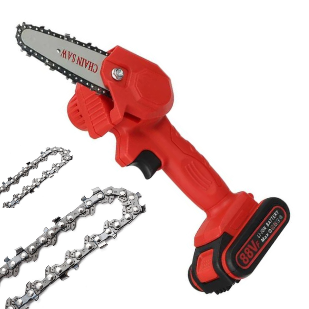 HandyPRO | Powerful Handheld Electric Chainsaw | Wireless Pruning | Includes 2 Batteries | Lightweight and Eco-Friendly | For Efficient Garden Maintenance