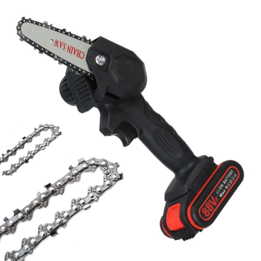 HandyPRO | Powerful Handheld Electric Chainsaw | Wireless Pruning | Includes 2 Batteries | Lightweight and Eco-Friendly | For Efficient Garden Maintenance