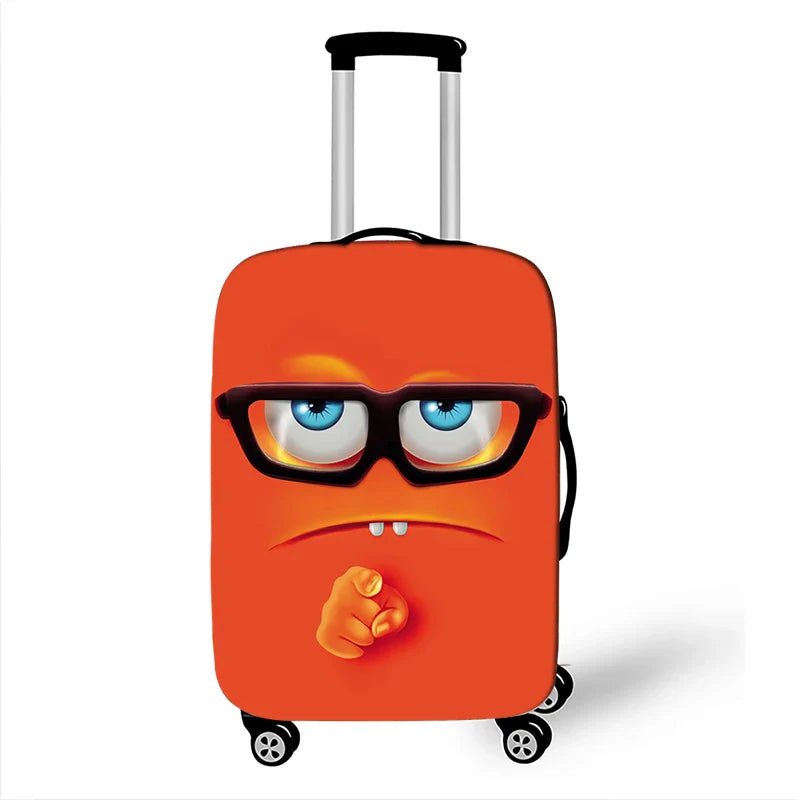 Funny Expression Luggage Cover – Protective Travel Cover for Suitcases from 18-32 Inches