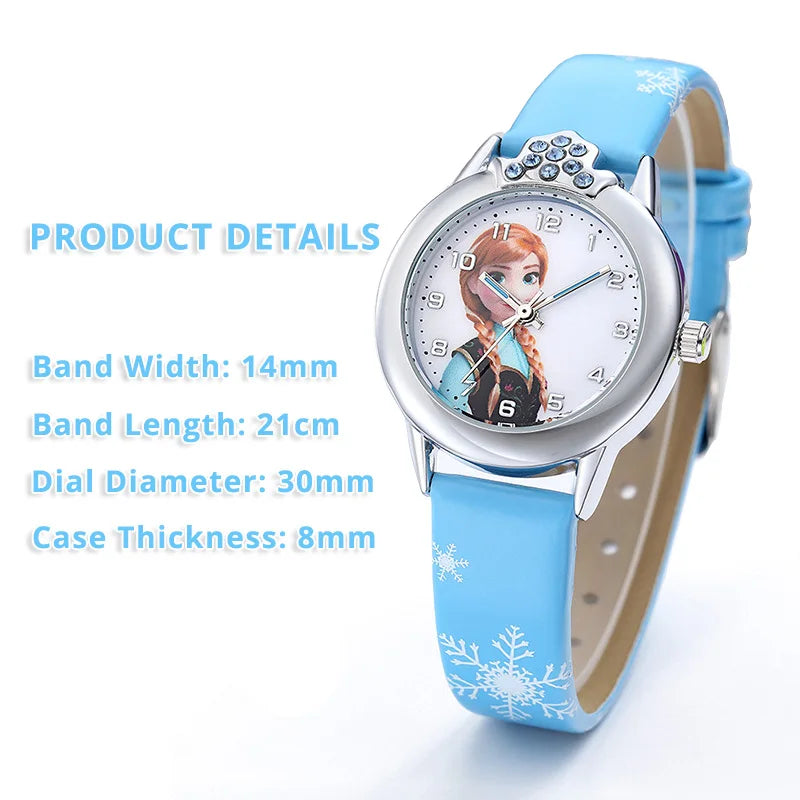 Frozen Princess Elsa Watch for Children – Leather Strap and Magical Design