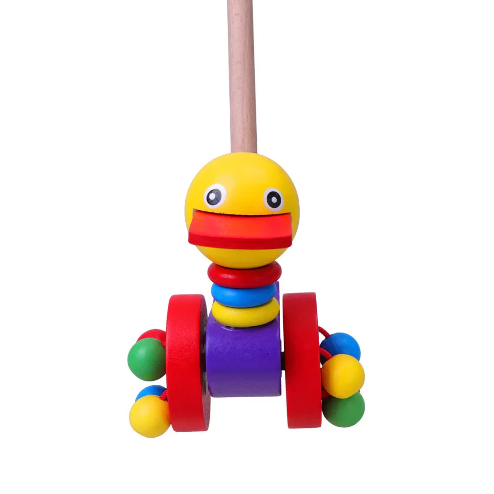 Dino Pusher Toy Cart for Babies - Educational Wooden Toy for Little Ones