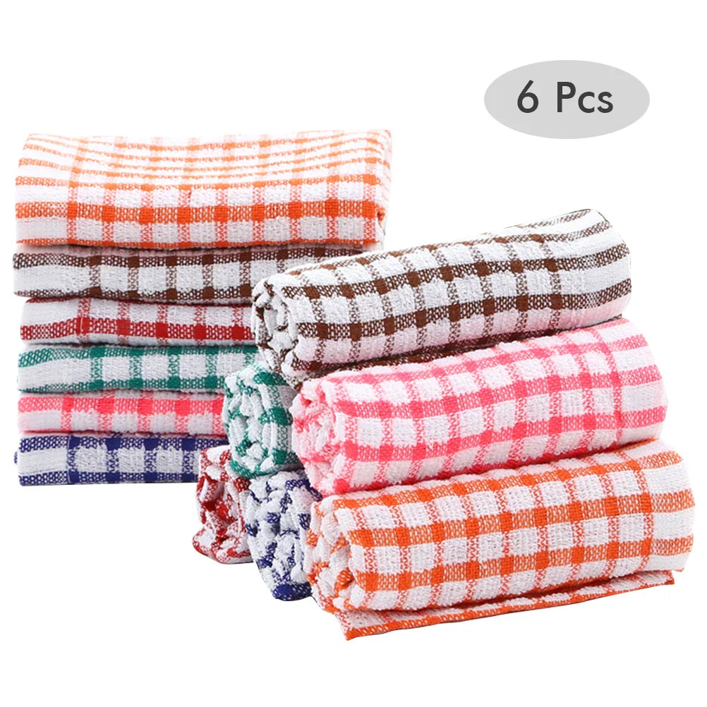 6 pieces of cotton kitchen tea towels