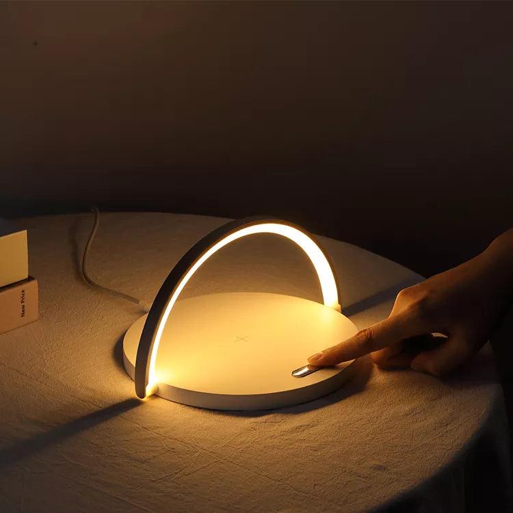 ChargeGlow – Wireless Charging Lamp for Stylish Lighting and Charging in One