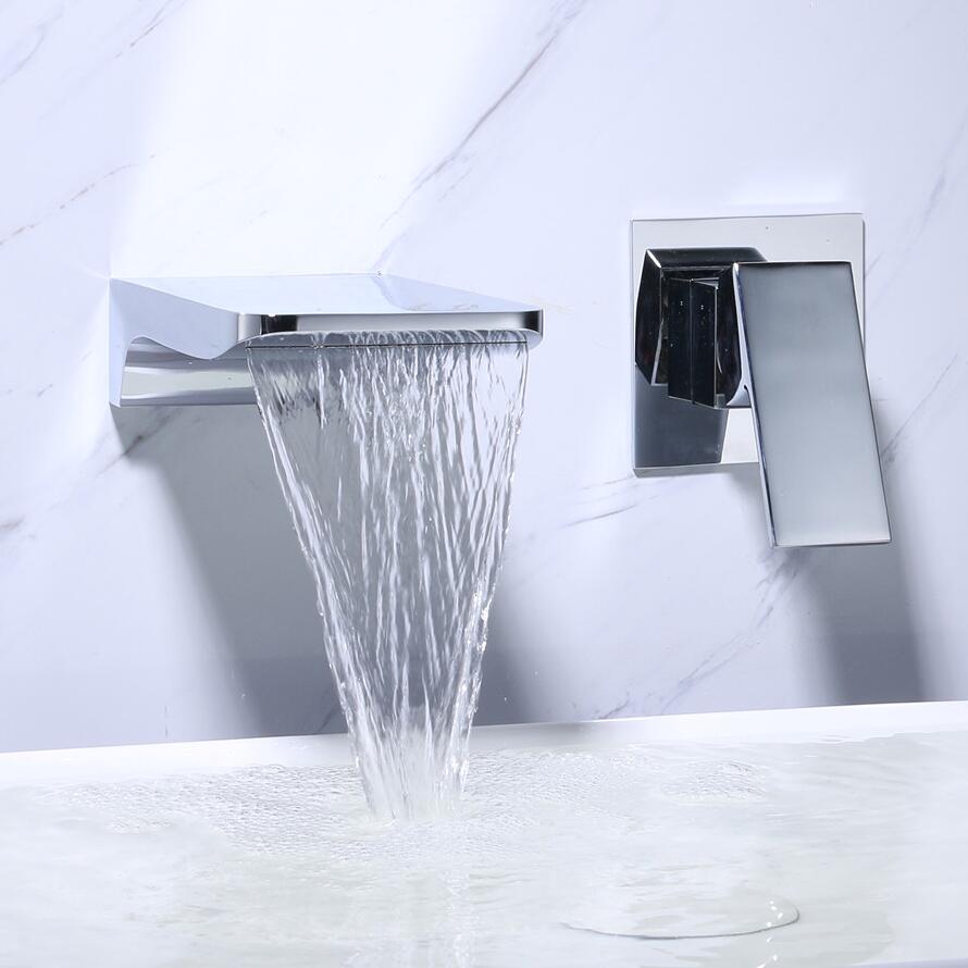 Sensor Wall Tap with Waterfall Spout – Fluxis