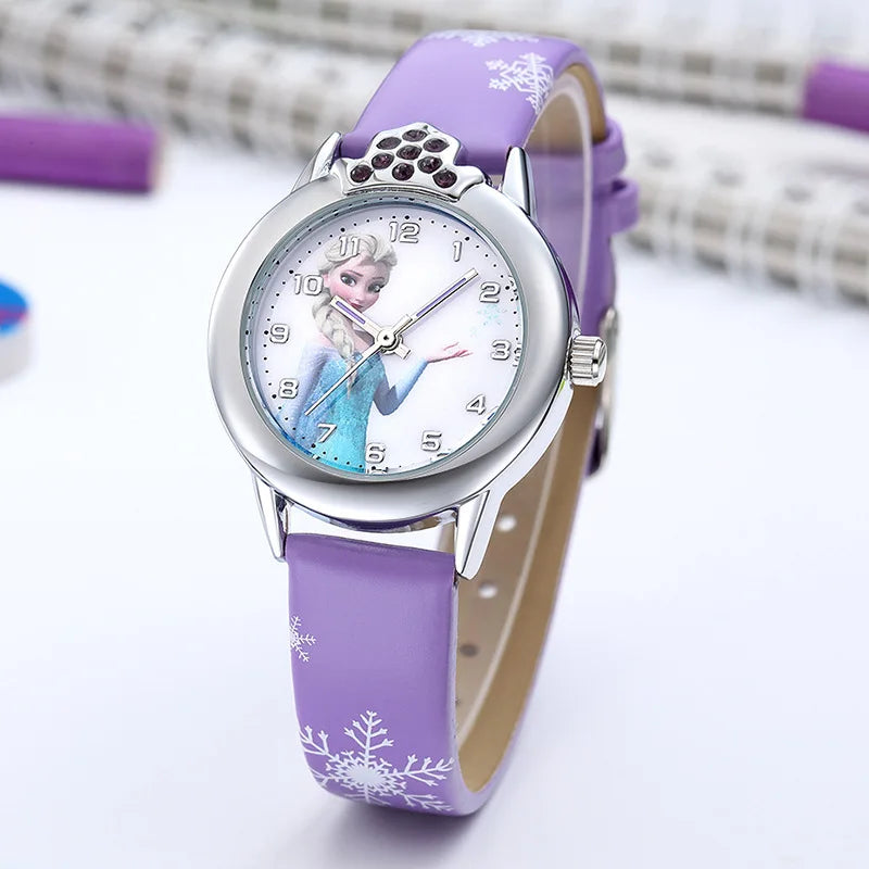 Frozen Princess Elsa Watch for Children – Leather Strap and Magical Design