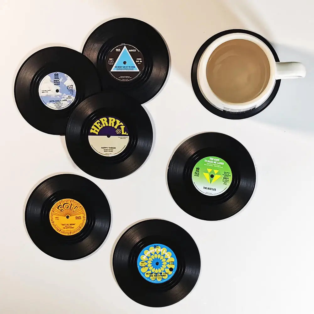 Retro Vinyl Coasters Set - Protect Your Furniture with Musical Style