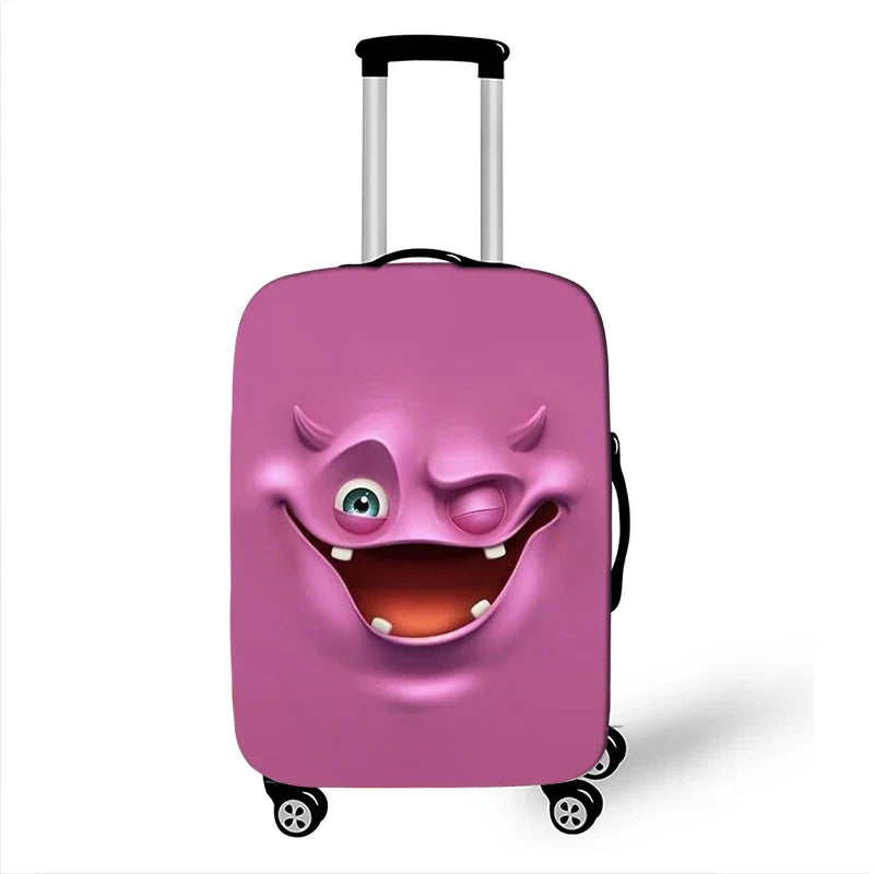 Funny Expression Luggage Cover – Protective Travel Cover for Suitcases from 18-32 Inches