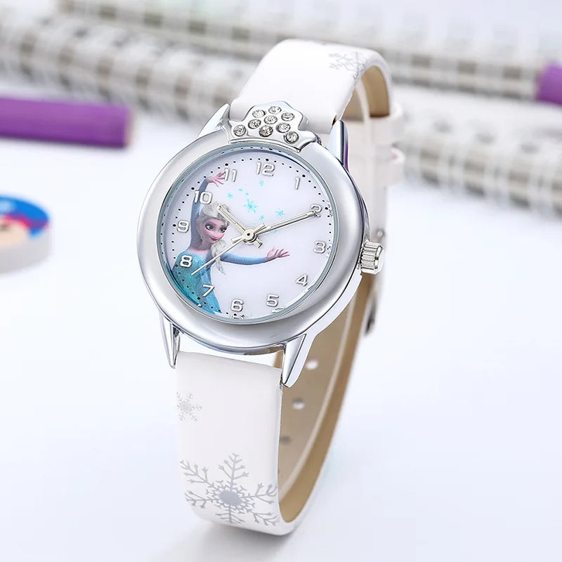 Frozen Princess Elsa Watch for Children – Leather Strap and Magical Design