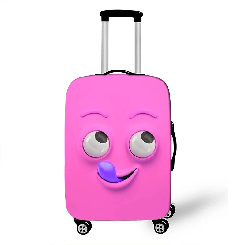 Funny Expression Luggage Cover – Protective Travel Cover for Suitcases from 18-32 Inches