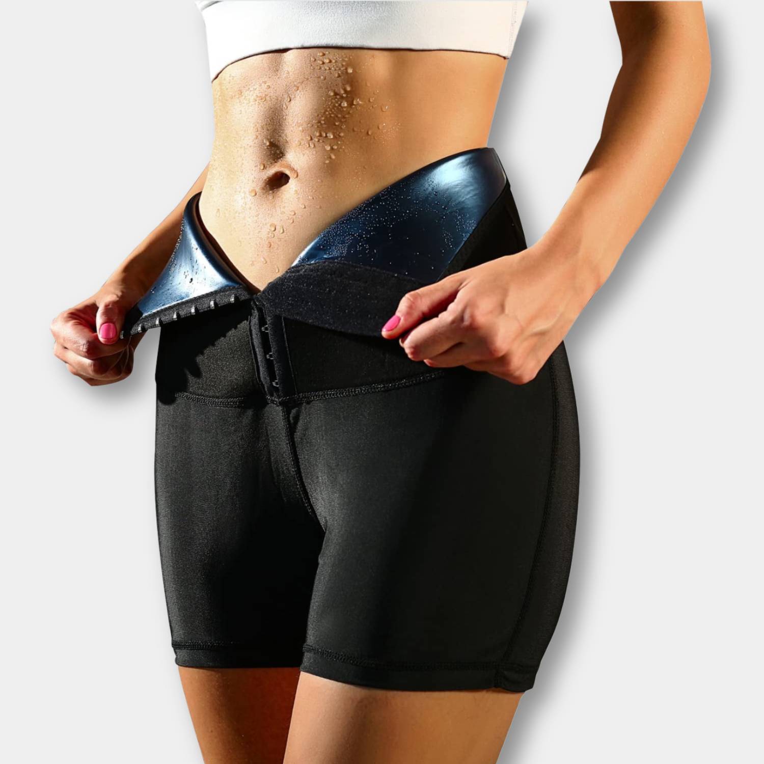 High-Waisted Sauna Sweat Pants with Waist Trainer - SweatSculpt
