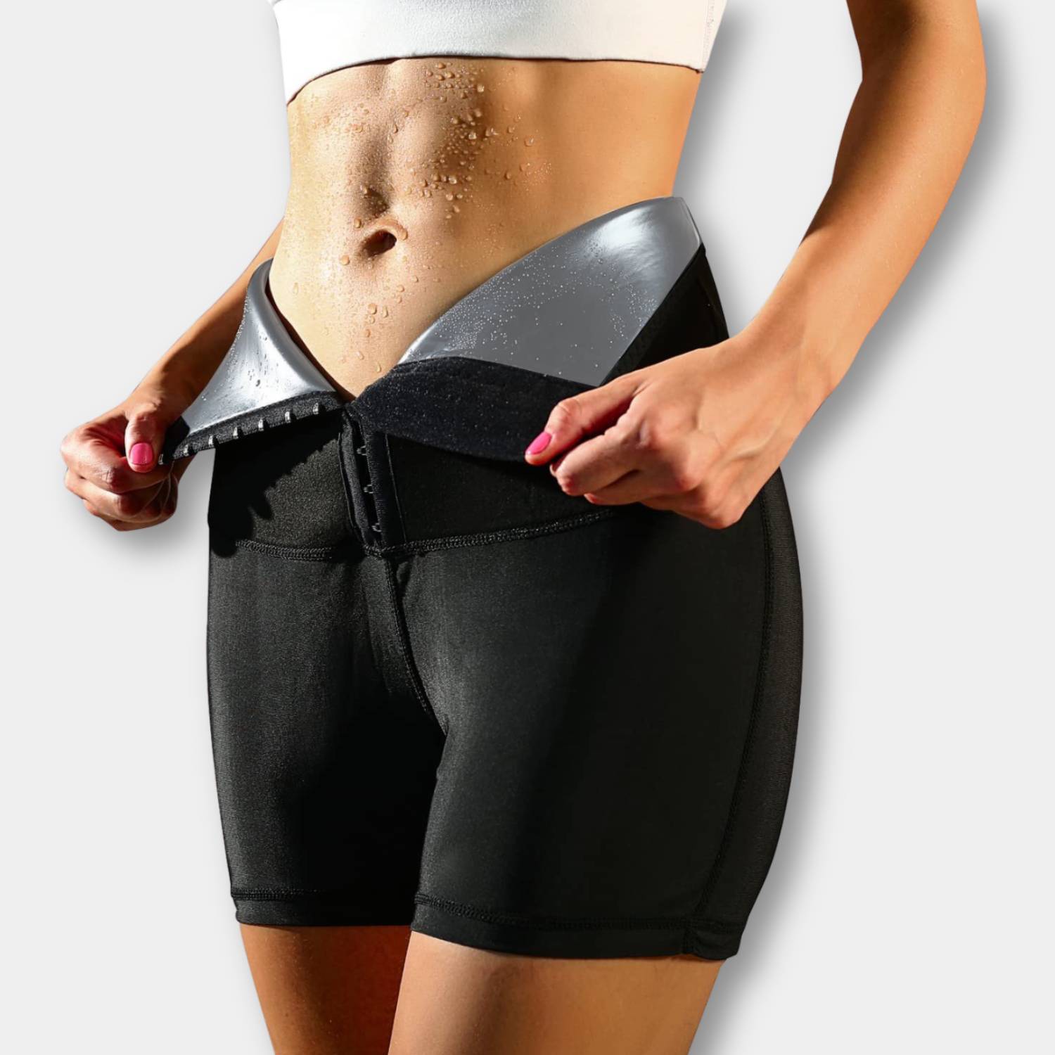 High-Waisted Sauna Sweat Pants with Waist Trainer - SweatSculpt