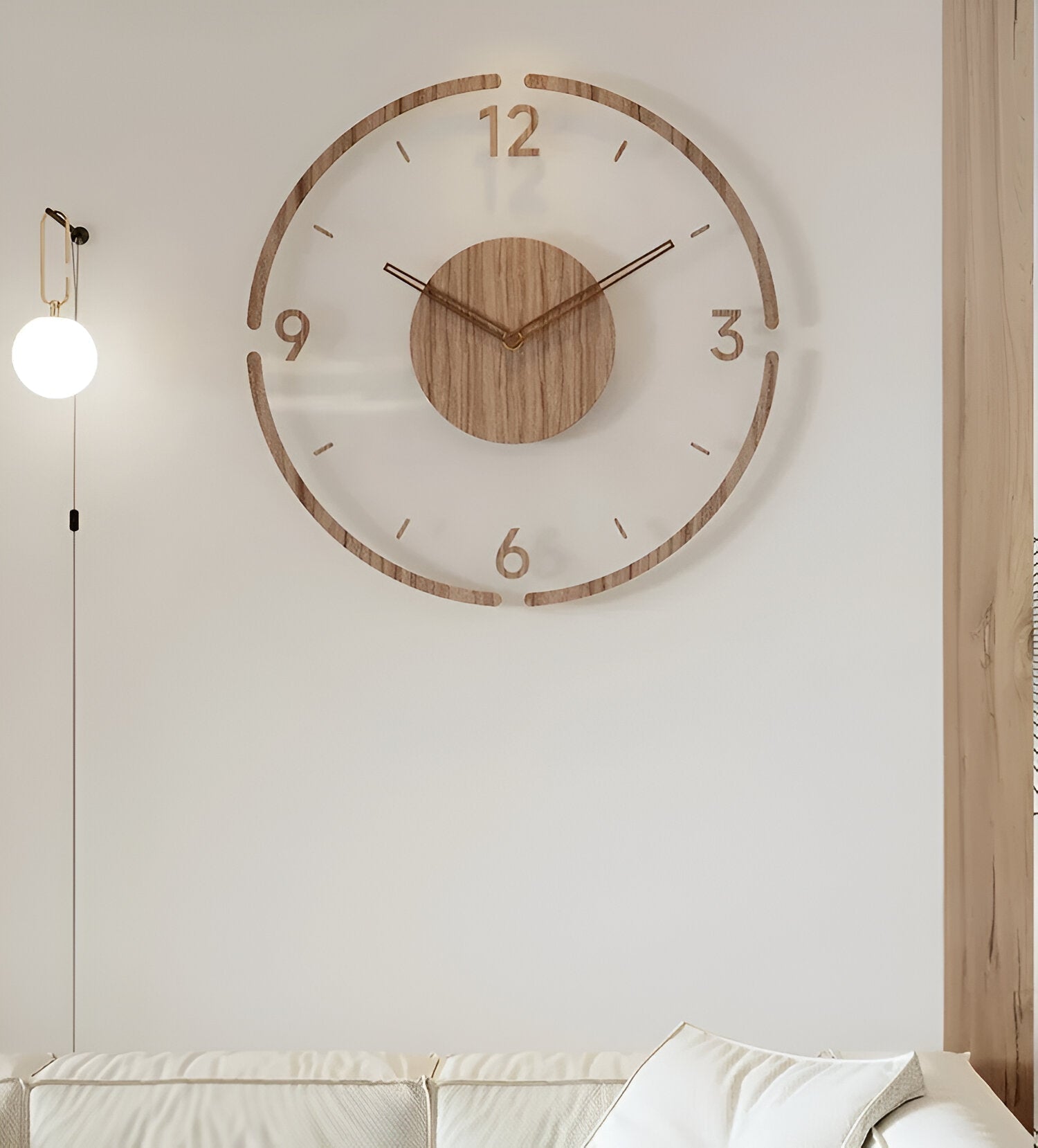 ClearWood Silent Wall Clock – Contemporary Wood and Acrylic Design