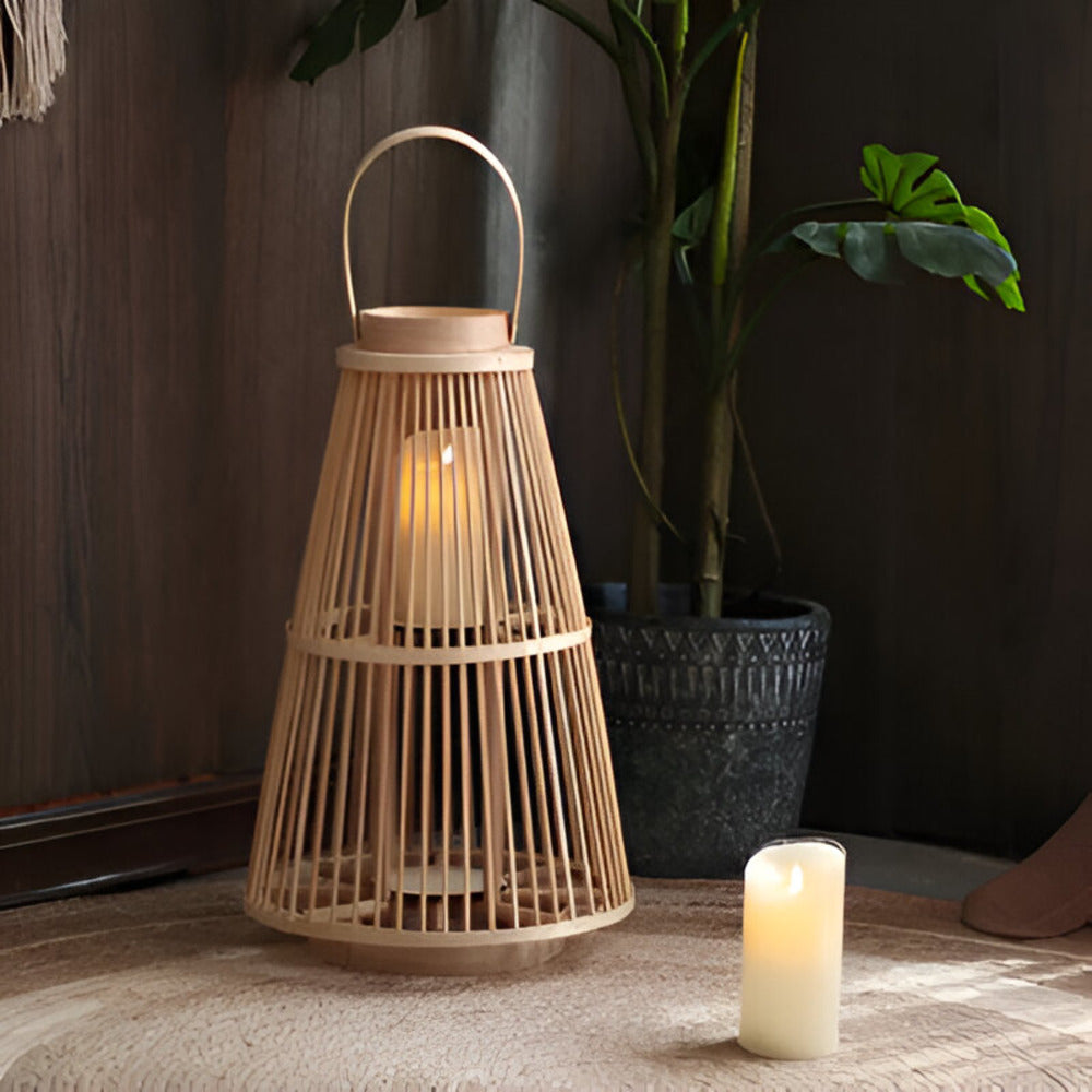 Boho Rattan Lantern – Handmade Ambient Lighting for Outdoors and Indoors