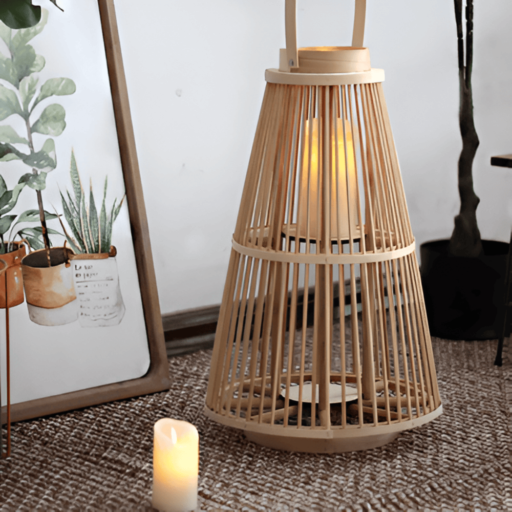 Boho Rattan Lantern – Handmade Ambient Lighting for Outdoors and Indoors
