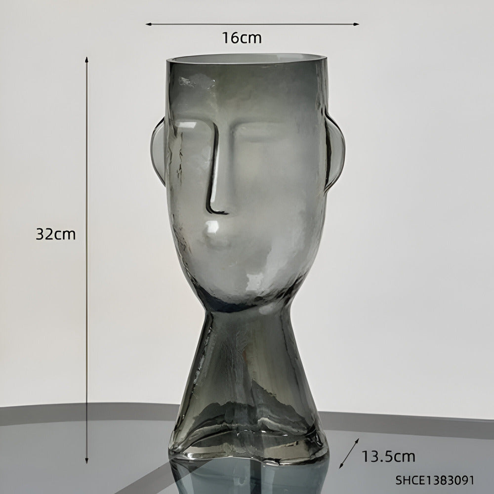 Artistic Head Glass Vase – Unique Decorative Vase for Modern Interiors