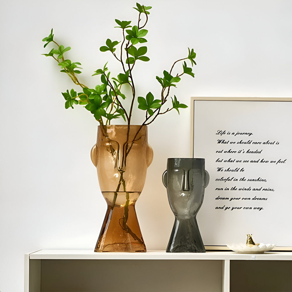 Artistic Head Glass Vase – Unique Decorative Vase for Modern Interiors