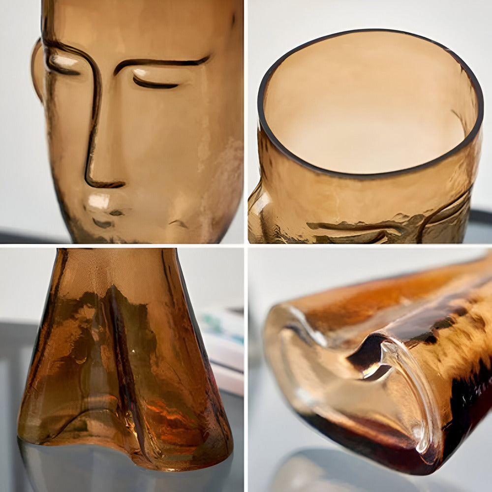 Artistic Head Glass Vase – Unique Decorative Vase for Modern Interiors