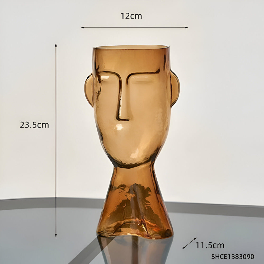 Artistic Head Glass Vase – Unique Decorative Vase for Modern Interiors