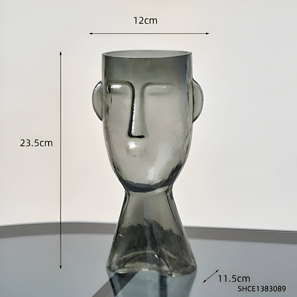 Artistic Head Glass Vase – Unique Decorative Vase for Modern Interiors