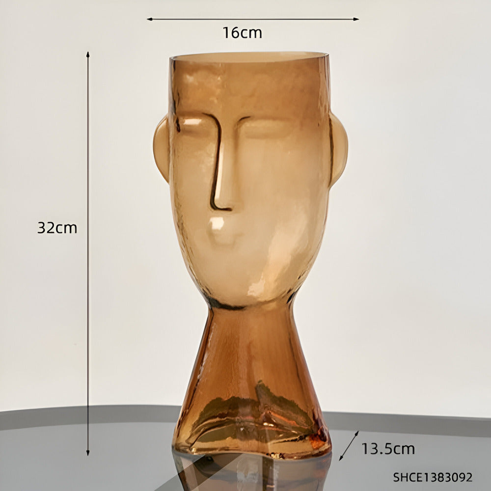 Artistic Head Glass Vase – Unique Decorative Vase for Modern Interiors