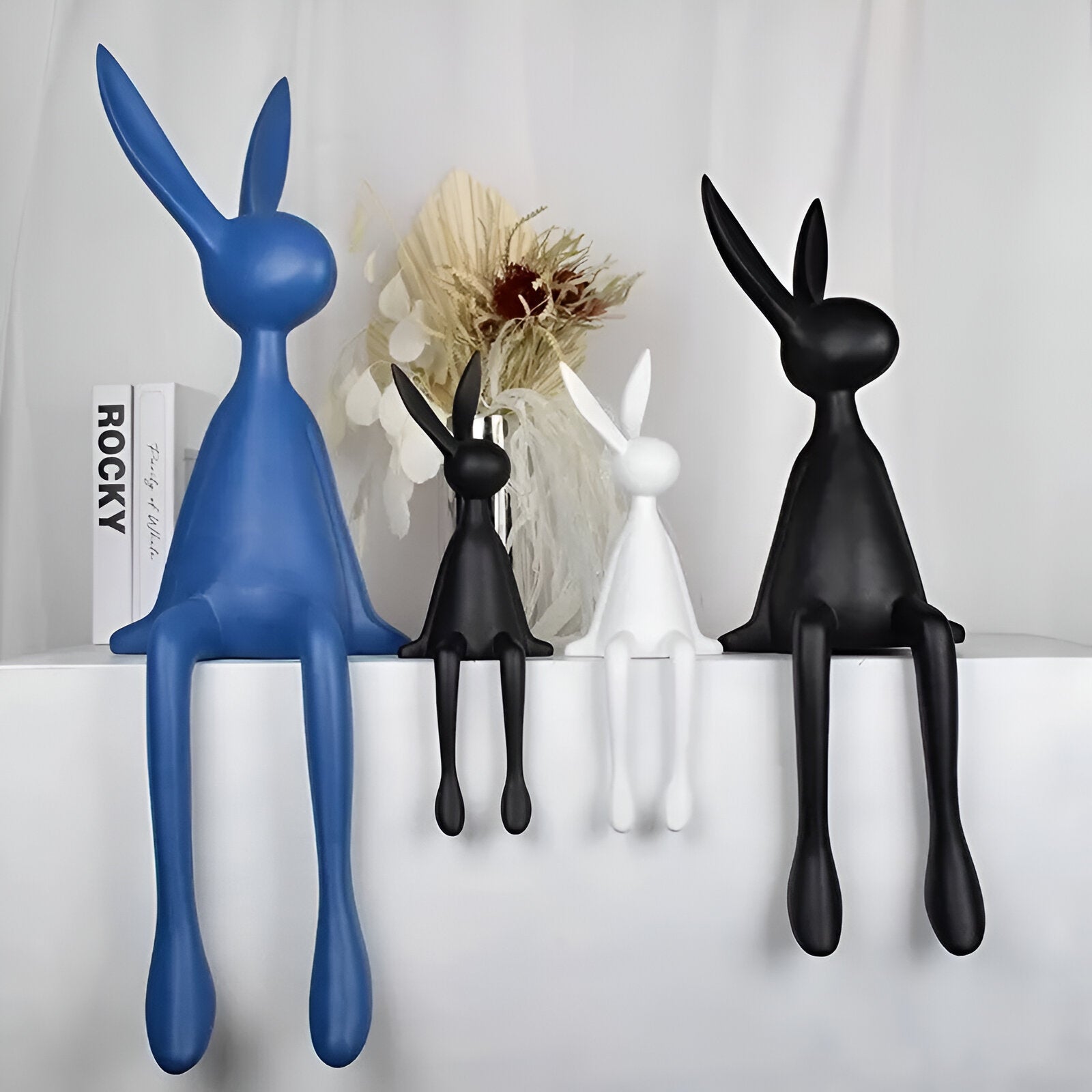 ResinLux Easter Bunny Figurine – Modern Elegance with Playful Character