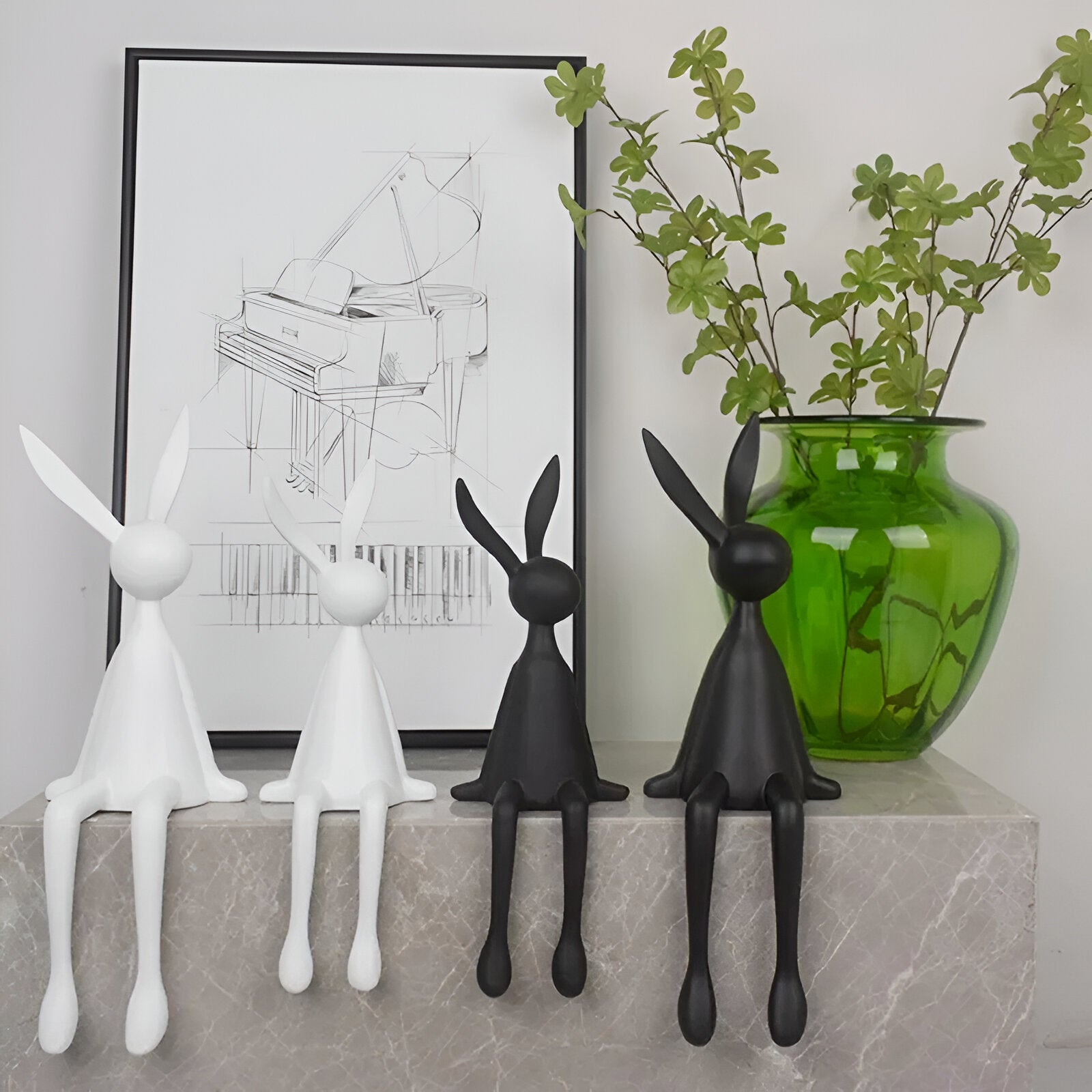 ResinLux Easter Bunny Figurine – Modern Elegance with Playful Character