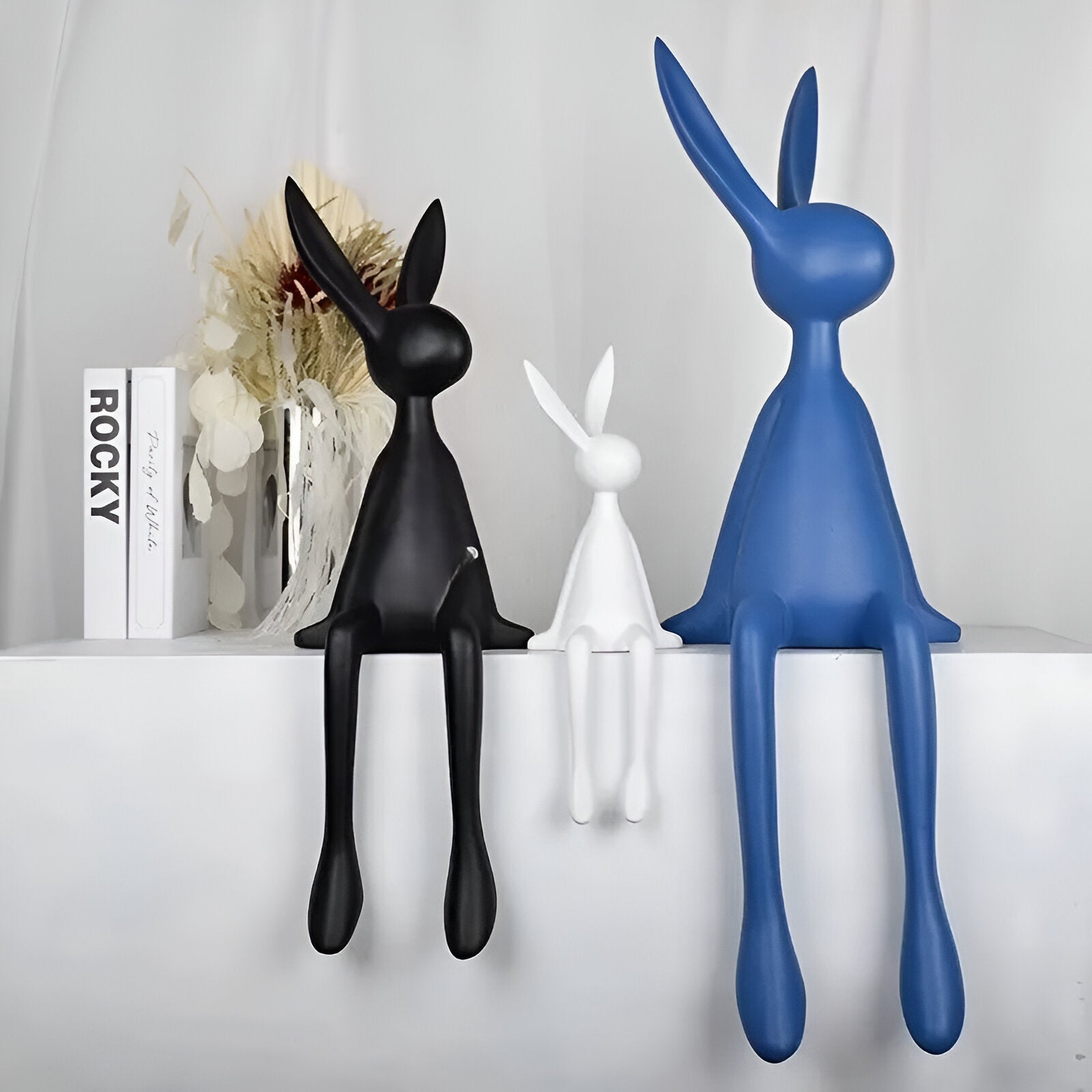 ResinLux Easter Bunny Figurine – Modern Elegance with Playful Character