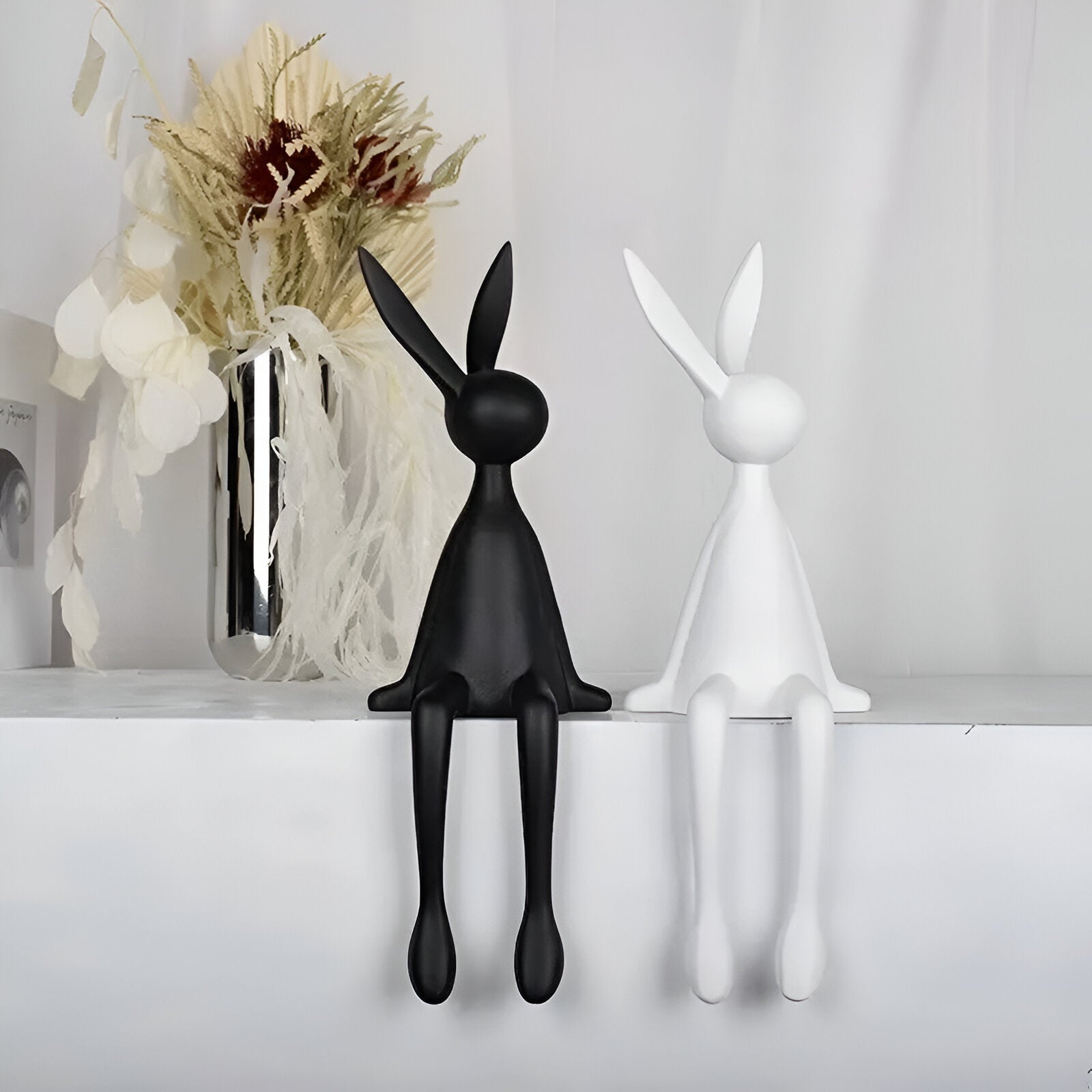 ResinLux Easter Bunny Figurine – Modern Elegance with Playful Character