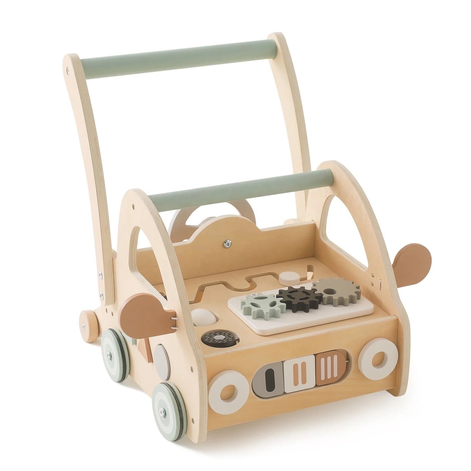 Wooden Walker with Montessori Play Parts and Mirrors