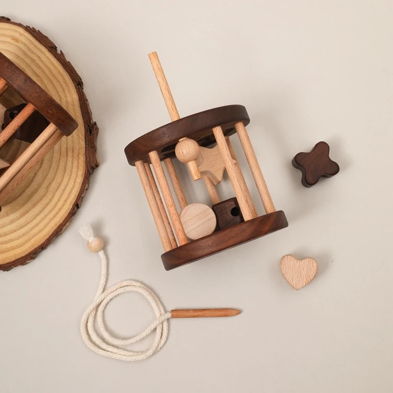 Wooden Puzzle with Basic Shapes for Children – Learning Game to Promote Motor Skills