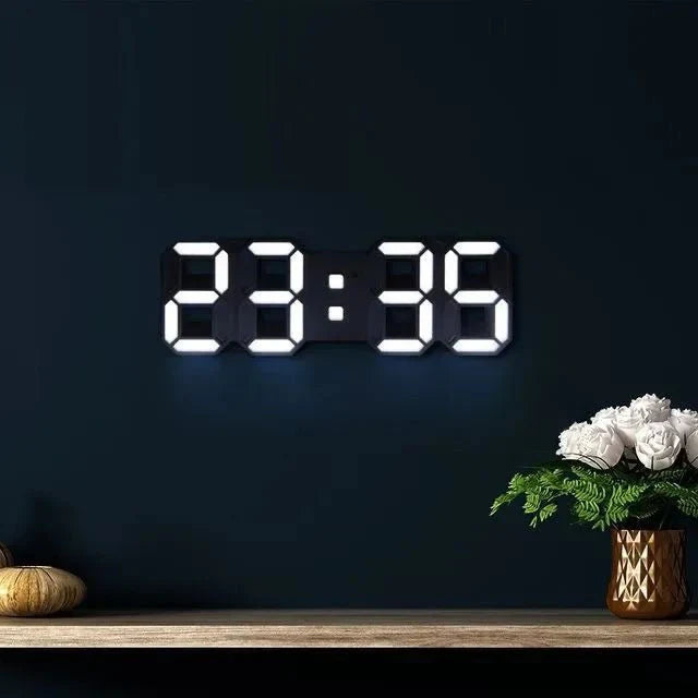 TimeGlow 3D LED Wall Clock – Digital Clock with Adjustable Lighting