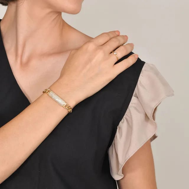 Jessica Bracelet | Golden jewellery with sparkling stones