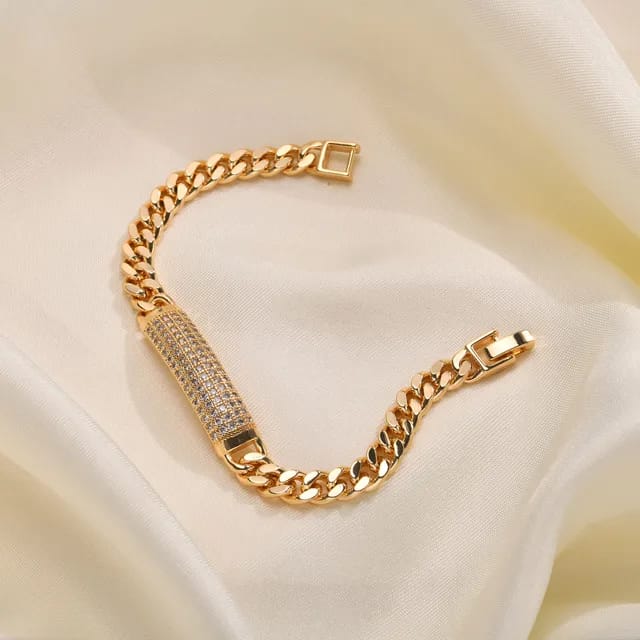 Jessica Bracelet | Golden jewellery with sparkling stones